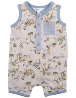Top 10 π₯ Bebe Emmet Dino Back Romper In Beige/Blue π₯