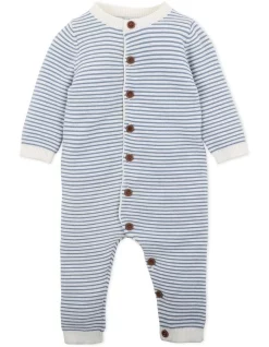 Coupon ๐งจ Bebe Remy Stripe Knit Romper In Blue ๐