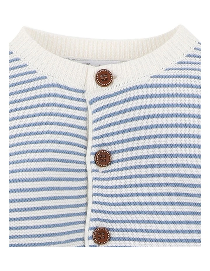 Coupon 𧨠Bebe Remy Stripe Knit Romper In Blue π - Image 3