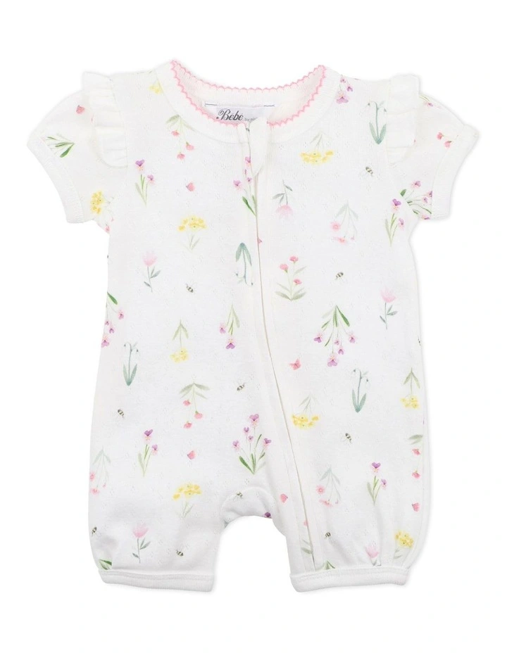 Cheap β Bebe Hana Short Sleeve Zip Romper In White π―