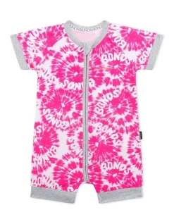 Cheapest ⭐ Bonds Zip Romper Glowing Tie-Dye In Albertine Pink Print 👍