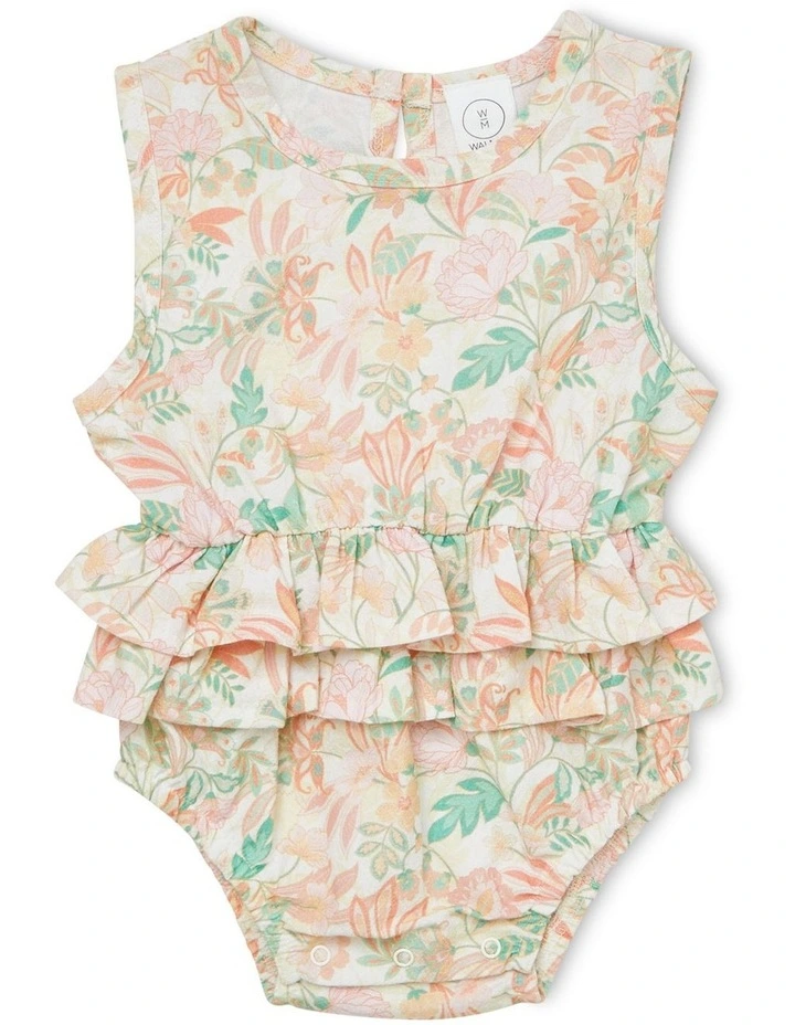 Hot Sale 𧨠Walnut Sadie Romper In Sherbert Garden Print π