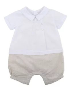 Buy ๐ Bebe Edward ๐ Shirt Romper In Ivory ๐