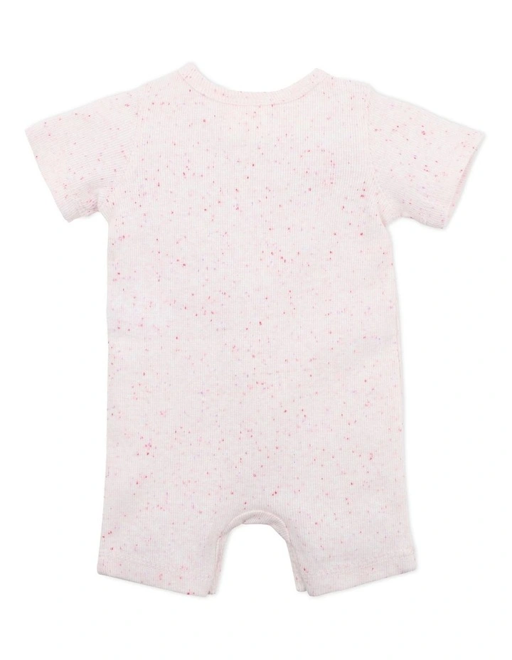 Best deal 𧨠Bebe Henley Short Sleeve Romper In Pink π - Image 2