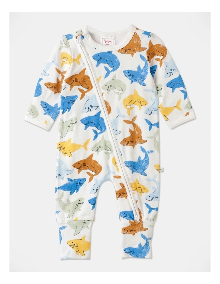 Best Sale π Sprout Essentials Sharks Coverall In White β