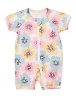 Deals ✨ Marquise 👧 Girls Short Sleeve Poppy Fields Romper In Floral Multi 🔔