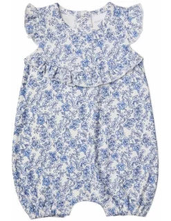 Coupon 💯 Marquise Flutter Floral Romper In Blue ✔️