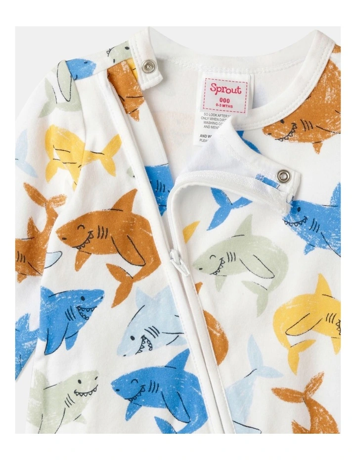 Best Sale π Sprout Essentials Sharks Coverall In White β - Image 2