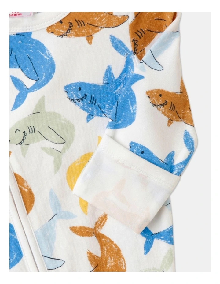 Best Sale π Sprout Essentials Sharks Coverall In White β - Image 3