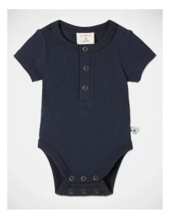 Discount 🎉 Jack & Milly Naturals Organic Rib Bodysuit In Navy 🔔
