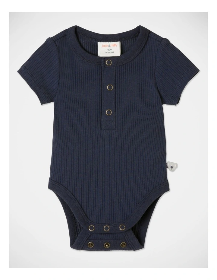 Discount π Jack & Milly Naturals Organic Rib Bodysuit In Navy π