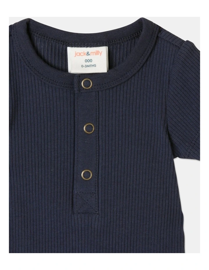 Discount π Jack & Milly Naturals Organic Rib Bodysuit In Navy π - Image 2
