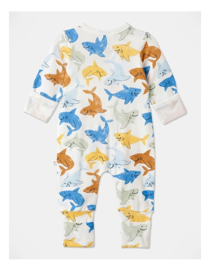 Best Sale π Sprout Essentials Sharks Coverall In White β - Image 4