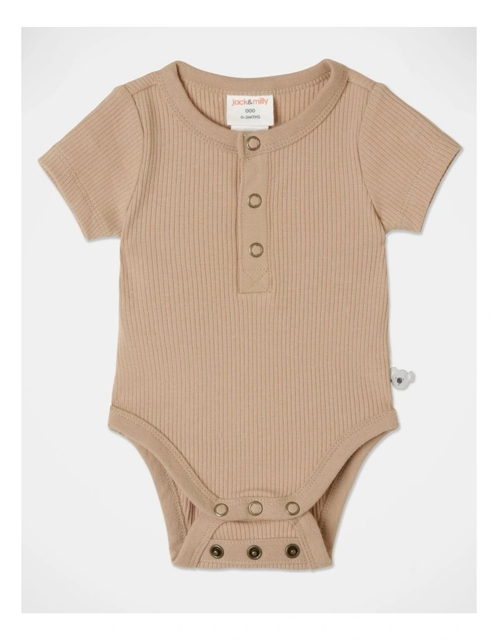 Discount β Jack & Milly Naturals Organic Rib Bodysuit In Light Brown β
