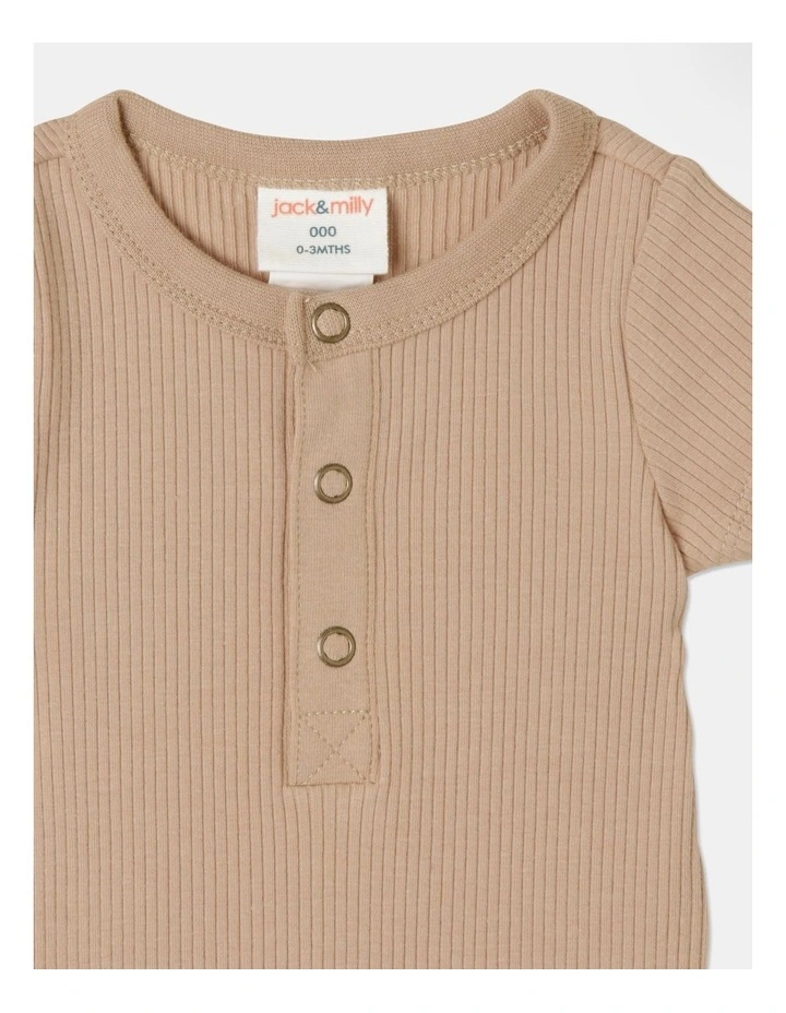 Discount β Jack & Milly Naturals Organic Rib Bodysuit In Light Brown β - Image 2