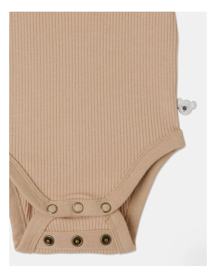 Discount β Jack & Milly Naturals Organic Rib Bodysuit In Light Brown β - Image 4