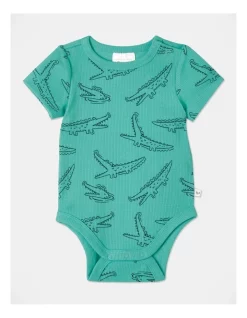 Wholesale ๐ฏ Sprout Essential Rib Crocodile Bodysuit In Green ๐