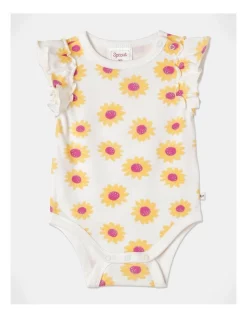 Best Sale π₯ Sprout Essential Sunflower Bodysuit In White β