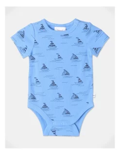 Best deal 👏 Sprout Essential Rib Boats Bodysuit In Bright Blue 🌟