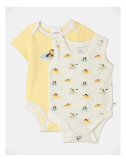 Brand new 🥰 Sprout Essential 🐕 Dogs 2 Piece Mix Bodysuit Set In Light Yellow 😍
