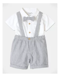 Budget π Origami Wesley Linen Short Set (Size 00-1) In Navy π