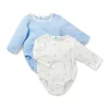 Cheap ???? Little Green & Co Core Jersey Bodysuit 2 Pack In Blue ????