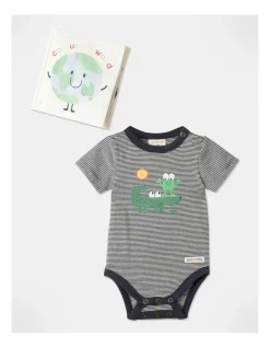 Wholesale ⌛ Jack & Milly Indy Bodysuit And Book Set In Navy 🤩