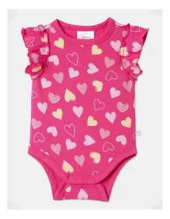 Best Pirce ๐ Sprout Essentials Hearts Bodysuit In Fuchsia ๐
