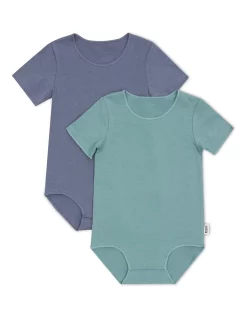 Discount ๐ Bonds Organic Short Sleeve Bodysuit 2 Pack In Multi โ๏ธ