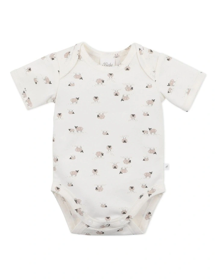 Budget 𧨠Bebe Sheep Envelop Neck Bodysuit In White π