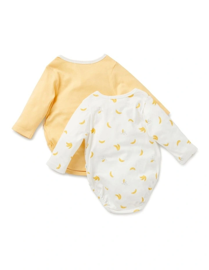 Discount π Little Green & Co Core Jersey Bodysuit 2 Pack In Banana βοΈ - Image 3