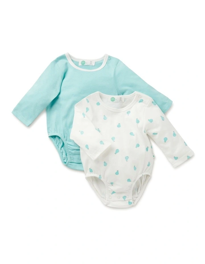 Best Pirce π₯° Little Green & Co Core Jersey Bodysuit 2 Pack In Pear π