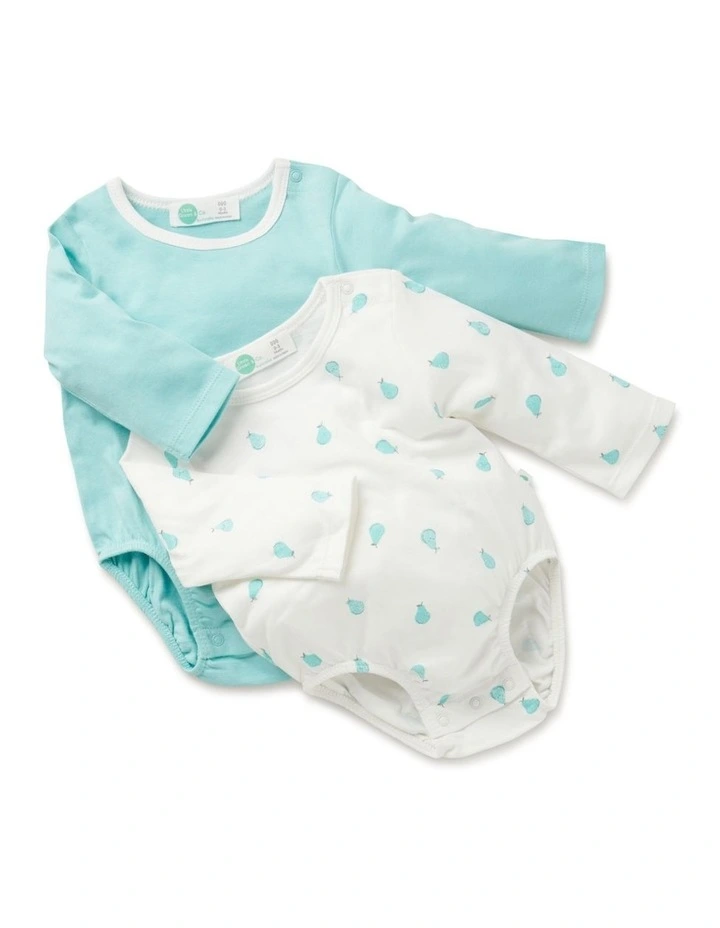 Best Pirce π₯° Little Green & Co Core Jersey Bodysuit 2 Pack In Pear π - Image 2