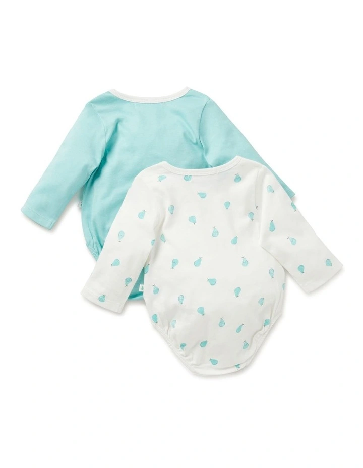 Best Pirce π₯° Little Green & Co Core Jersey Bodysuit 2 Pack In Pear π - Image 3