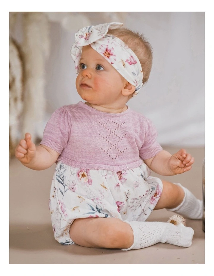 Buy π Bebe Lola Knit Bodice Woven Bodysuit In Pink π― - Image 4