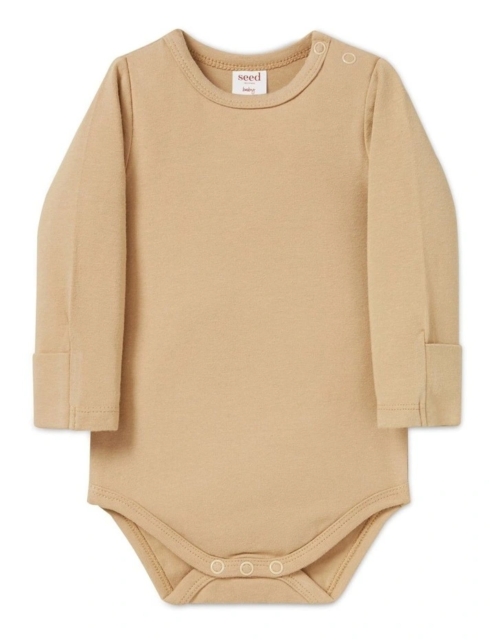 Hot Sale ❤️ Seed Heritage Organic Mitten Bodysuit In Natural 🔥