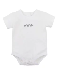 Coupon ๐ Bebe Edward Elephant Bodysuit In White ๐