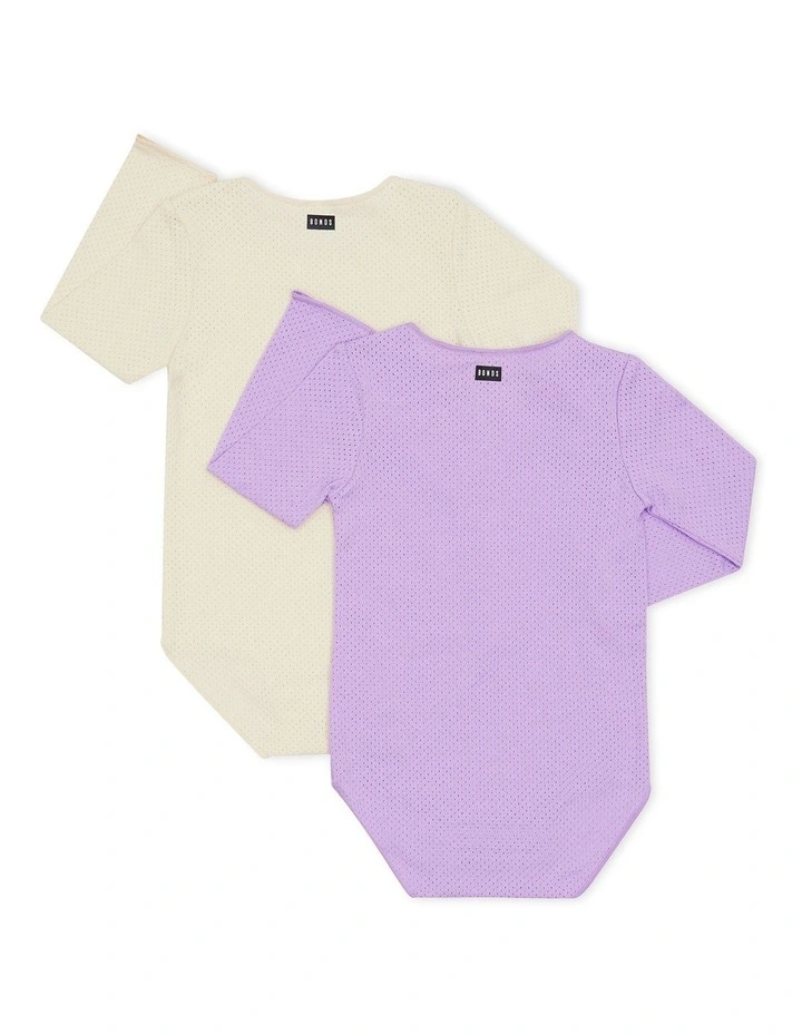 Promo βοΈ Bonds Wondercool Eyelet Long Sleeve Bodysuit 2 Pack In Multi π - Image 2