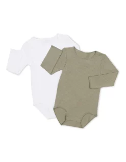 Best deal ⌛ Bonds Wondercool Eyelet Long Sleeve Bodysuit 2 Pack In Multi 🥰