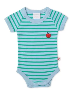 Best Sale ⭐ Marquise Boys Apple Bodysuit In Green Stripe 🤩