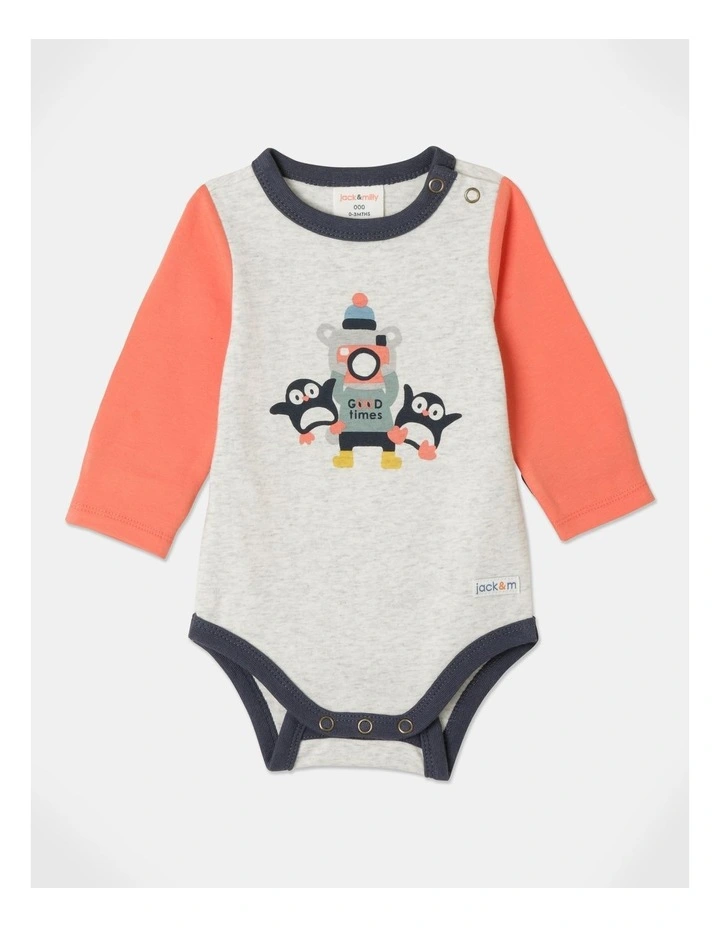 Discount π Jack & Milly Henry Long Sleeve Knit Bodysuit In Grey Marle π