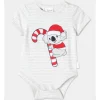 Promo ✨ Sprout 3D Koala Xmas Bodysuit In Grey Marle 🛒