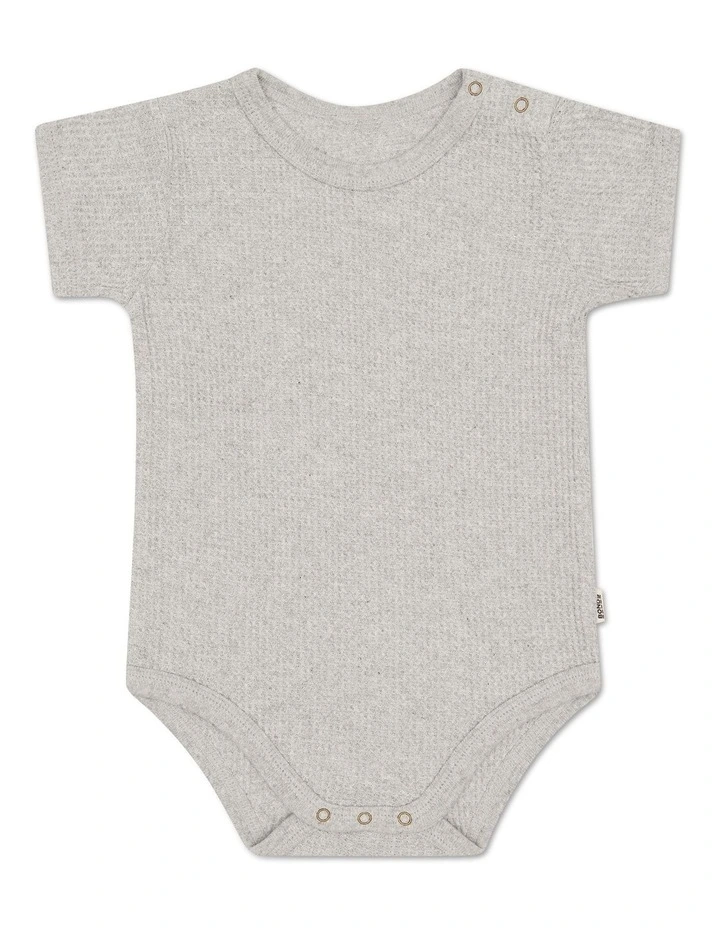 Coupon π Bonds Waffle Recycled Short Sleeve Bodysuit In Grey β¨