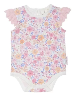 Outlet 🤩 Peter Rabbit Floral Frill Bodysuit In Pink 🥰