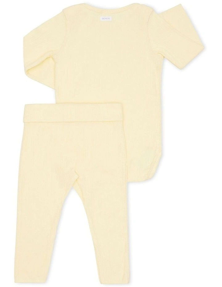 Deals π Bonds Pointelle Long Sleeve Bodysuit And Legging Set In Yellow π - Image 2