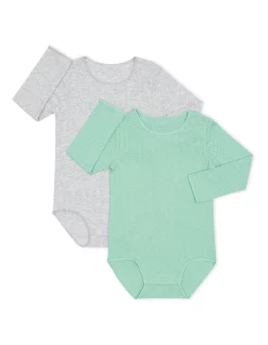 Budget ๐ฅฐ Bonds Wondercool Eyelet Long Sleeve Bodysuit 2 Pack In Multi ๐