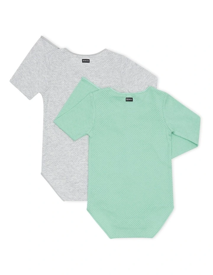 Budget π₯° Bonds Wondercool Eyelet Long Sleeve Bodysuit 2 Pack In Multi π - Image 2