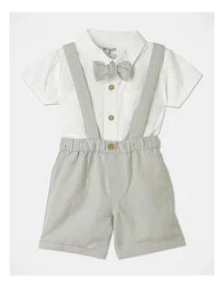 New π₯ Origami Wesley Linen Short Set In Grey π