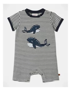 Flash Sale 🔥 Sprout 3D Whale Romper In Cream ⭐