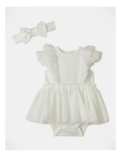 Promo 😍 Origami Sky Double Ruffle Frill Bodysuit In White ❤️